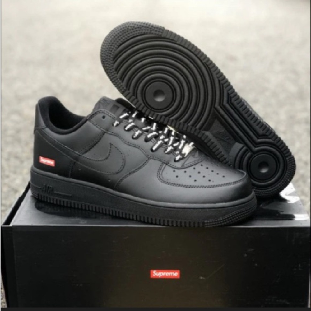 Supreme Black Air Force ones Nike